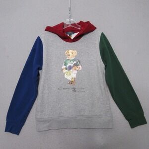 Polo Bear by Ralph Lauren Hoodie Boys Large Color Block Back To School‎ Comfort